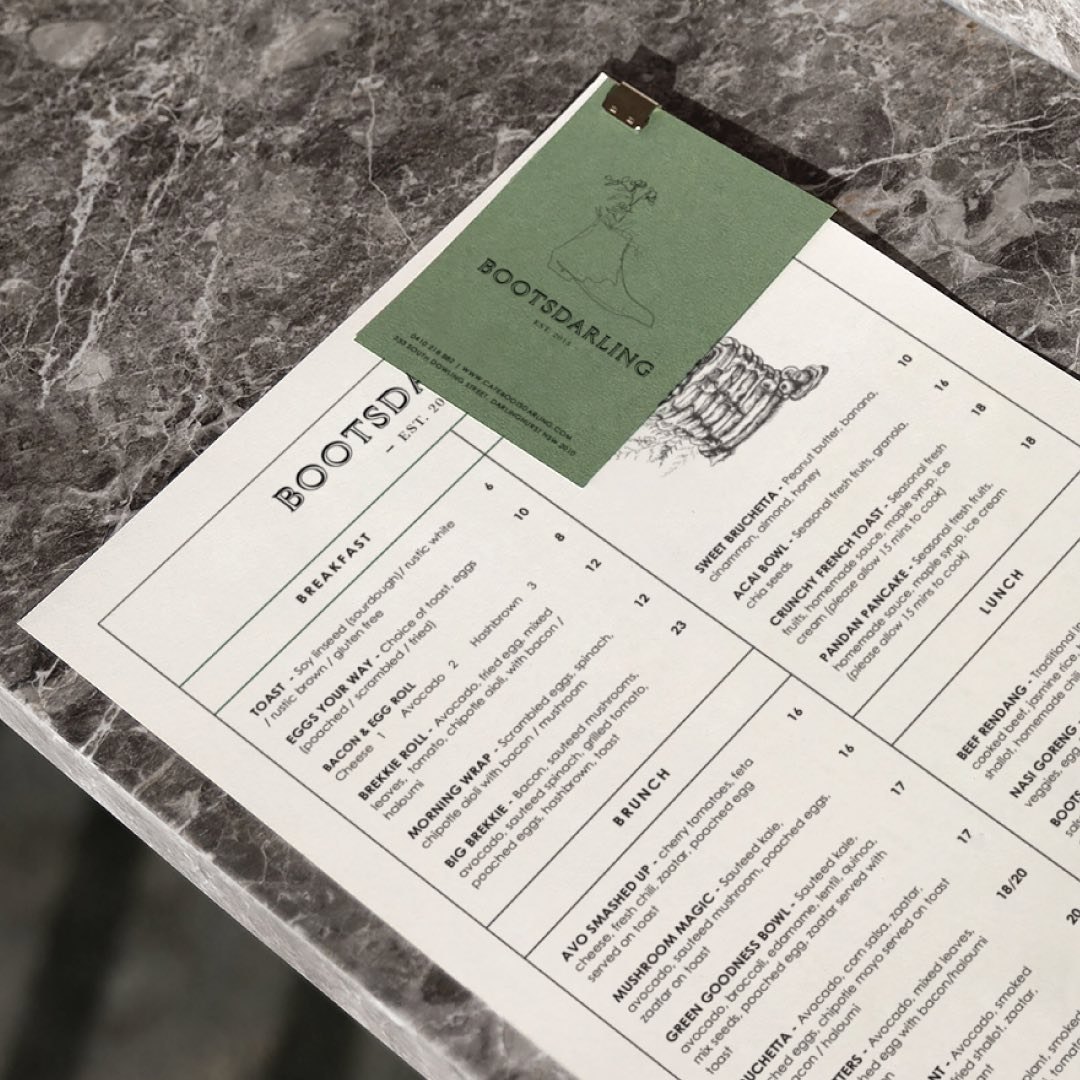 Bootsdarling menu