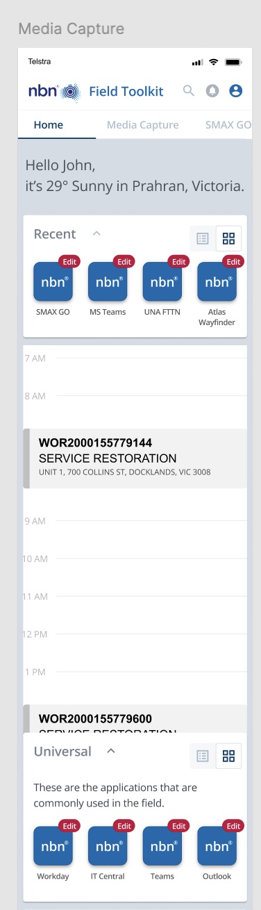 The old home screen as one long scrolling page